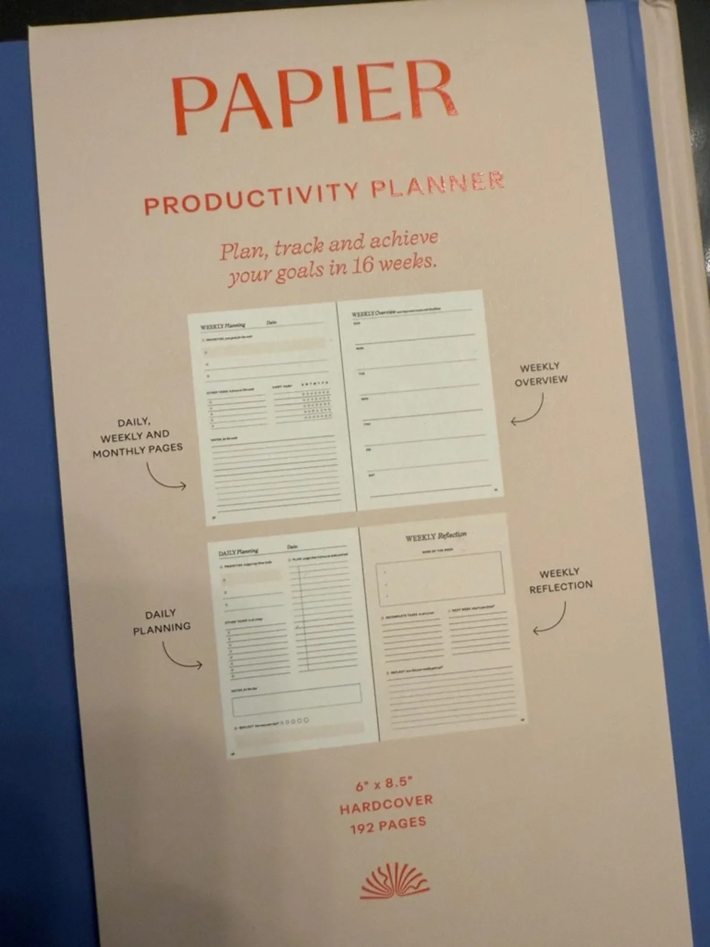 Papier Productivity Planner Undated 16 Week Goal Journal NWT Minimal Chic